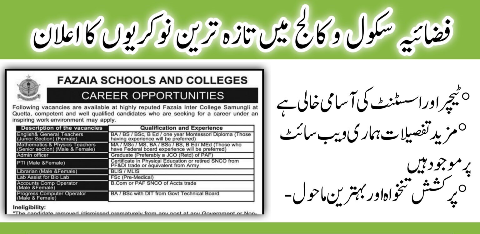 How to Apply for Fazaia Schools And Colleges Jobs 2024