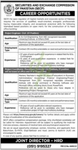 Official Job Advertisement of  Securities and Exchange Commission of Pakistan (SECP)