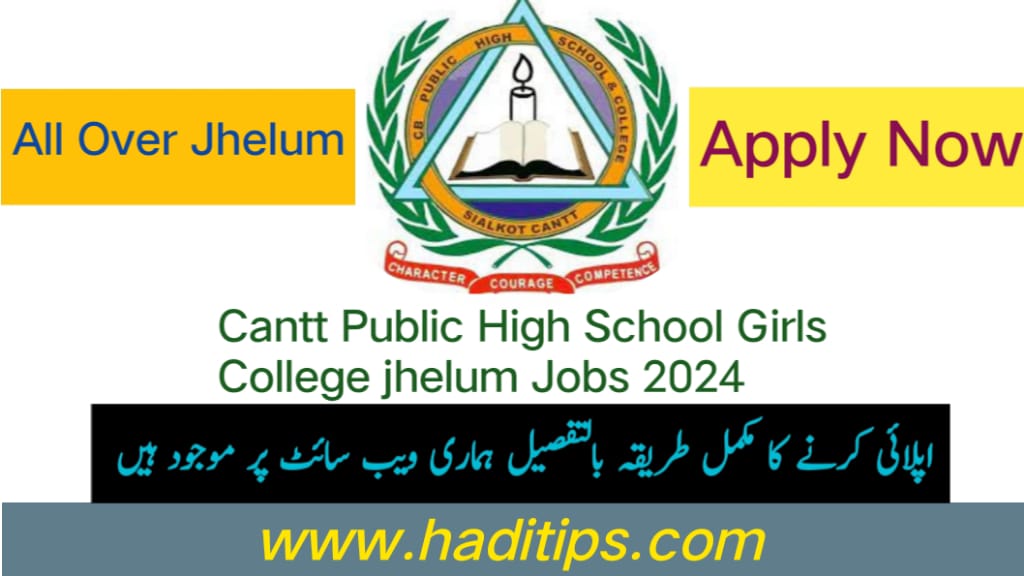 Cantt Public High School Girls College Jobs 2024| Online Apply