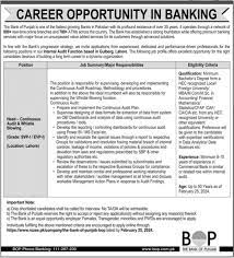 Official Job Advertisement of Bank of Punjab BOP Jobs 2024